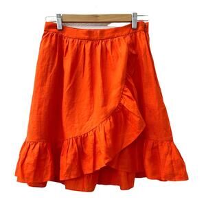 J. Crew 100% Linen Ruffle Skirt